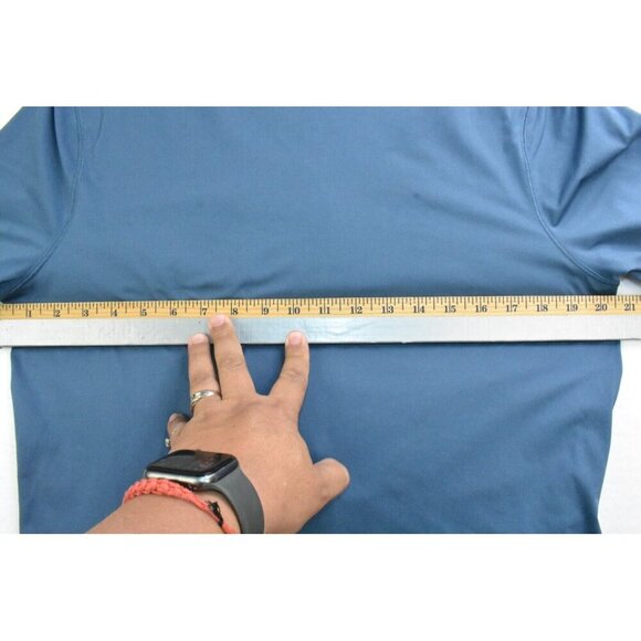 Lululemon Do the Daily Women's Shirt Size 8 Code Blue Short Sleeve Top Cross - Picture 8 of 9